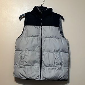 Gray Reversible Puffer Vest, Small